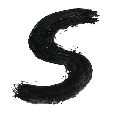 S - Black handwritten letters on white background clipart