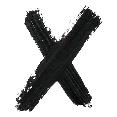 X - Black handwritten letters on white background clipart