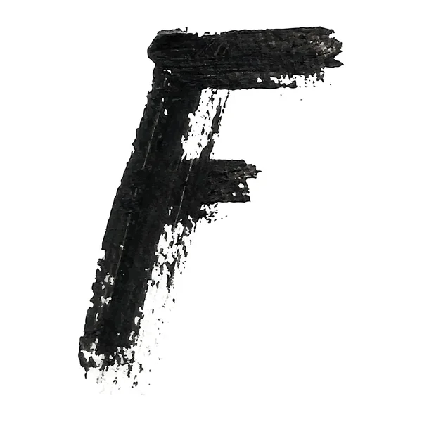 F - zwarte handgeschreven brieven op witte achtergrond — Stockvector