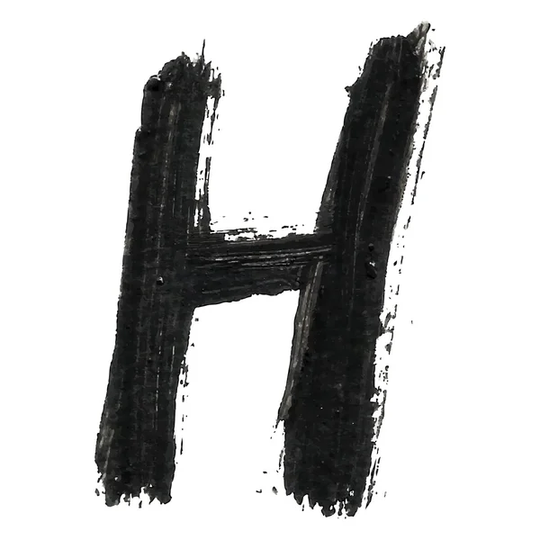 H - beyaz zemin üzerinde siyah el yazısı harfleri — Stok Vektör
