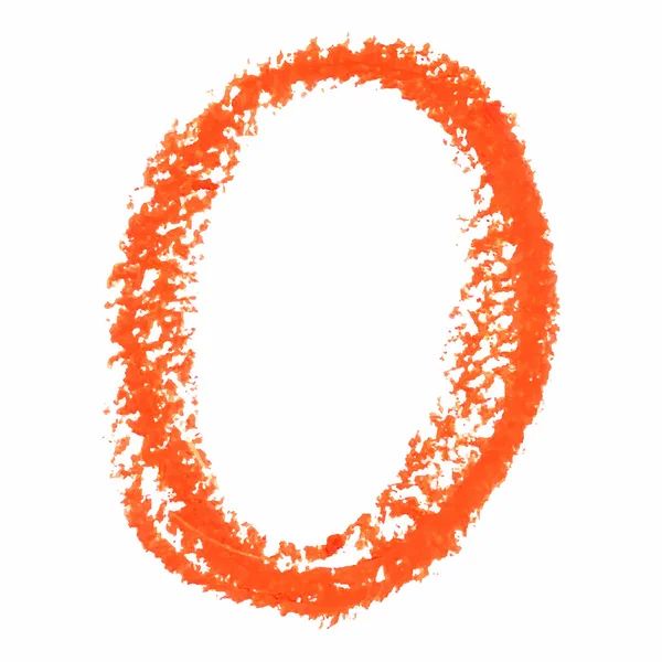 O - Lettres manuscrites orange sur fond blanc . — Image vectorielle