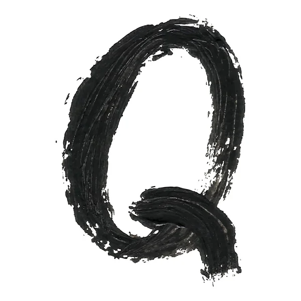 Q - 白い背景の上の黒の手書きの手紙 — ストックベクタ