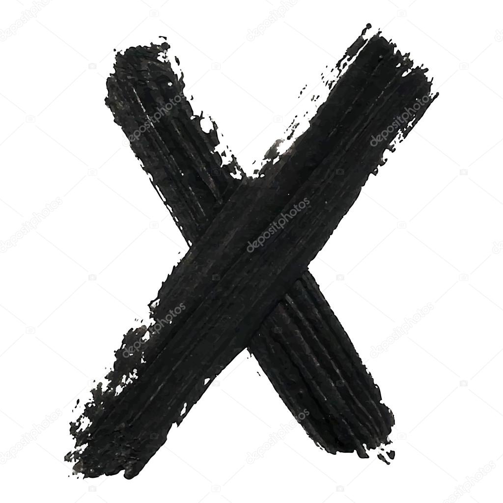 X - Black handwritten letters on white background