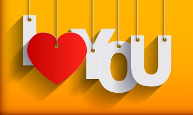 i love you - kağıt origami arka plan veya kart.