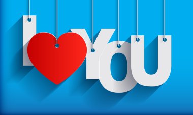 i love you - kağıt origami arka plan veya kart.
