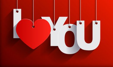 i love you - kağıt origami arka plan veya kart.