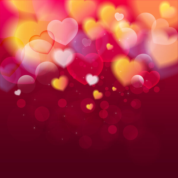 Hearts Valentines Day background or card.