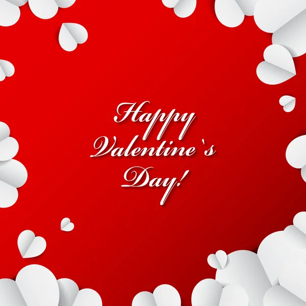 Happy Valentine 's Day - Paper Origami background or card . — стоковый вектор
