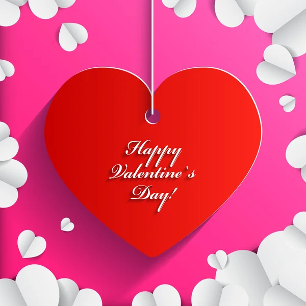 Valentines day - paper origami achtergrond of kaart. — Stockvector