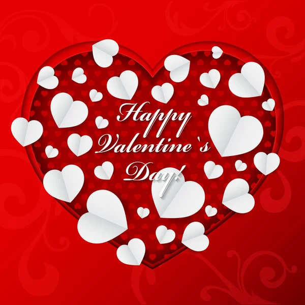 Happy Valentine 's Day - Paper Origami background or card . — стоковый вектор