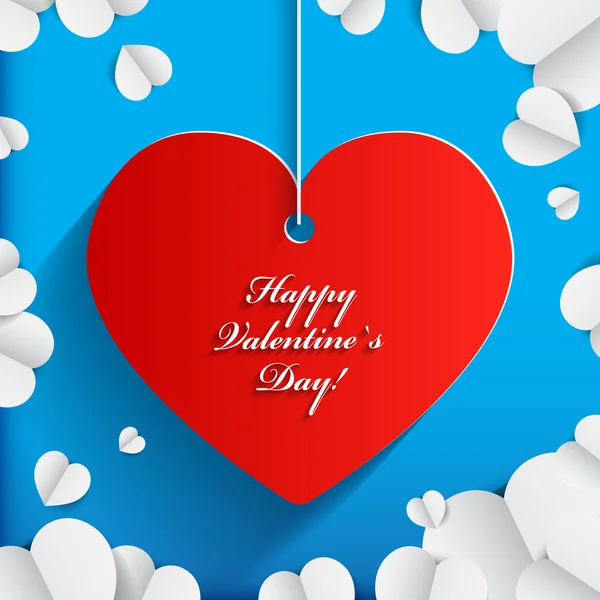 Valentines day - paper origami achtergrond of kaart. — Stockvector