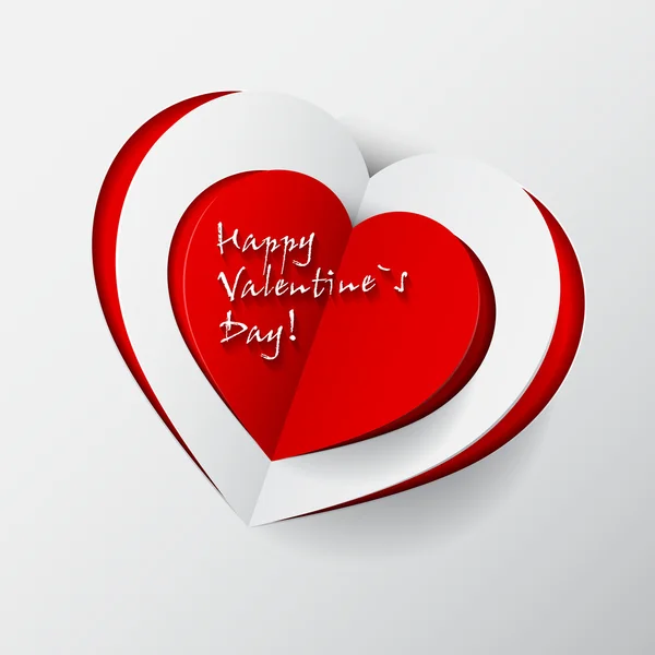 Happy Valentine 's Day - Paper Origami background or card . — стоковый вектор