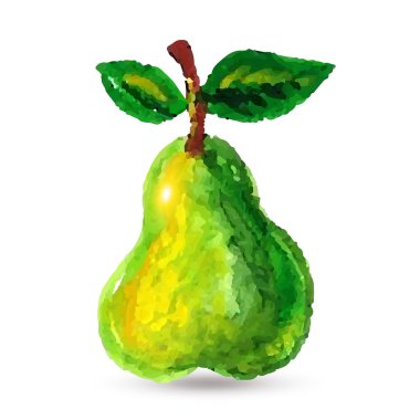 el yapımı suluboya grunge armut