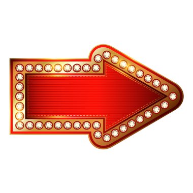 vektör kırmızı ve altın ok