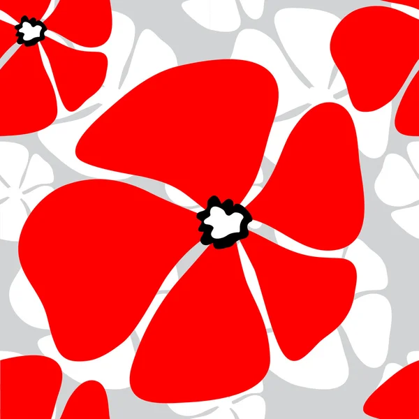 Poppy flower seamless pattern — Stock Vector