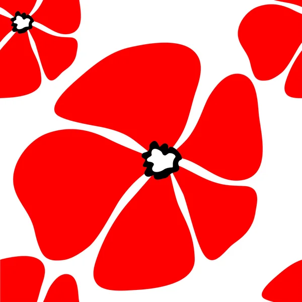 Poppy flower seamless pattern — Stock Vector