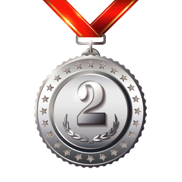 Zilveren award medaille — Stockvector