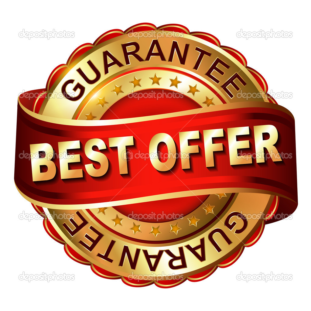 Best offer guarantee golden label with ribbon