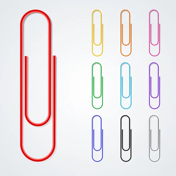 Color paper clips — Stock Vector