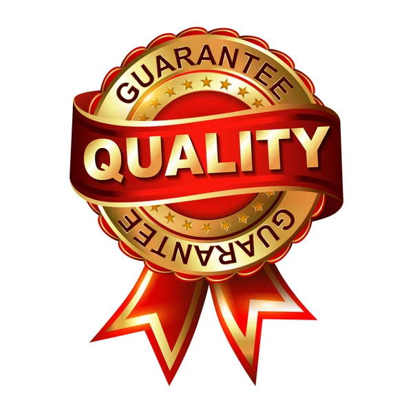 Quality guarantee  label with ribbon. — Stock Vector