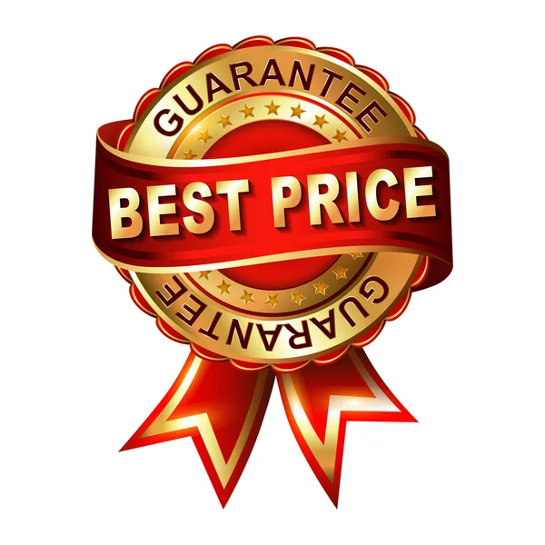 Nejlepší ceny záruky zlatý štítek — Stockový vektor