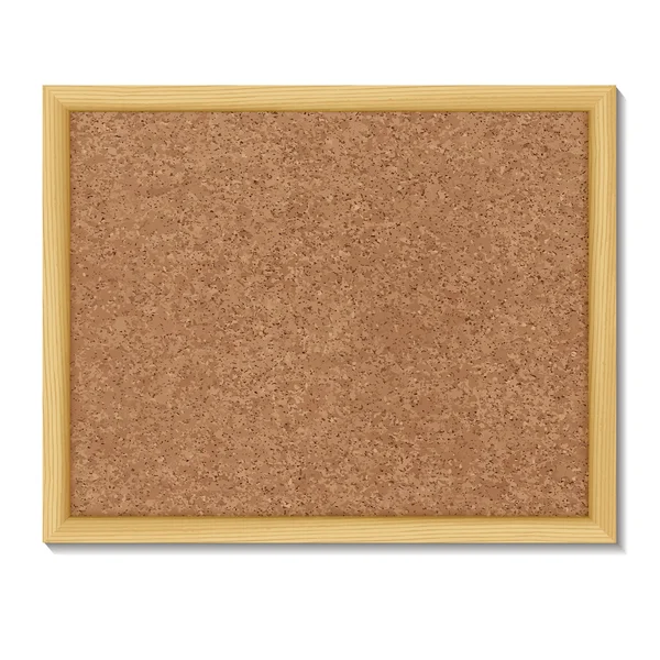 Brown cork board in a frame. — Stock Vector