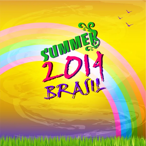 Brazilië zomer 2014 kleur achtergrond. — Stockvector