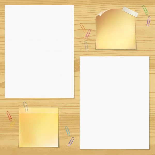 Venta y tiras papel cuaderno con clips de papel — Vector de stock