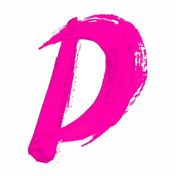 D - Lettera manoscritta rosa — Vettoriale Stock