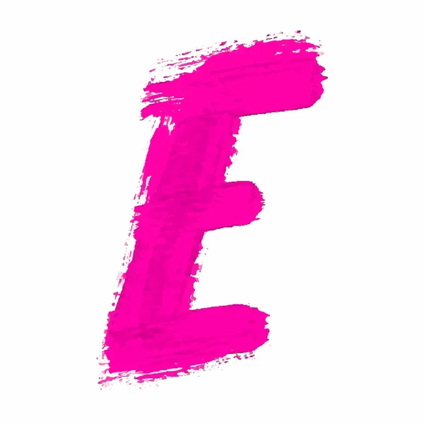 E - Pink handwritten letter — Stock Vector