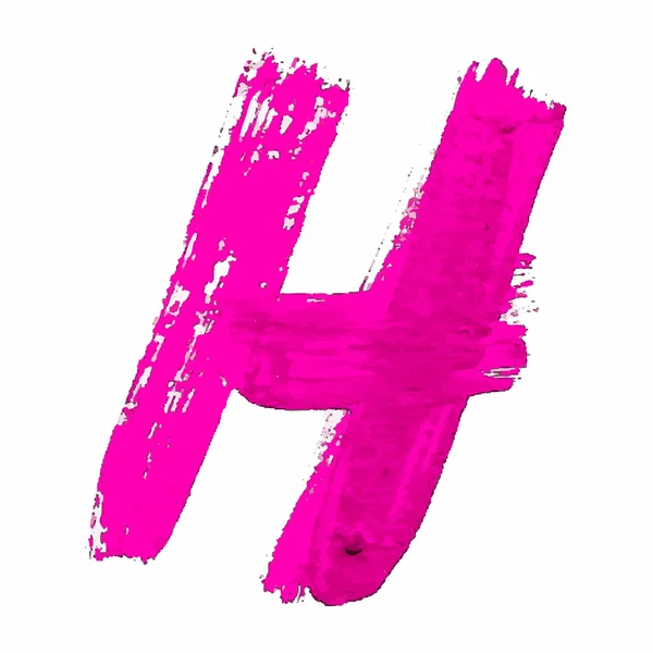 H - Pink handwritten letter — Stock Vector