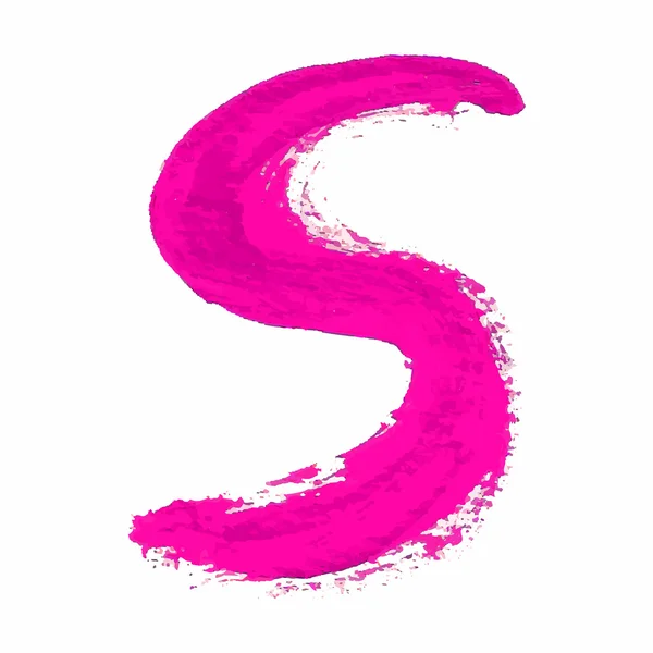 S - Lettera manoscritta rosa — Vettoriale Stock