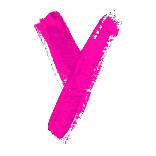 Y - Рожевий рукописний лист — стоковий вектор
