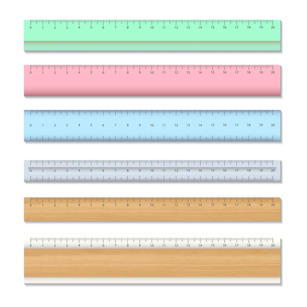 Wood and colors school rulers — Stock Illustration Wood and colors school rulers Stock Vector