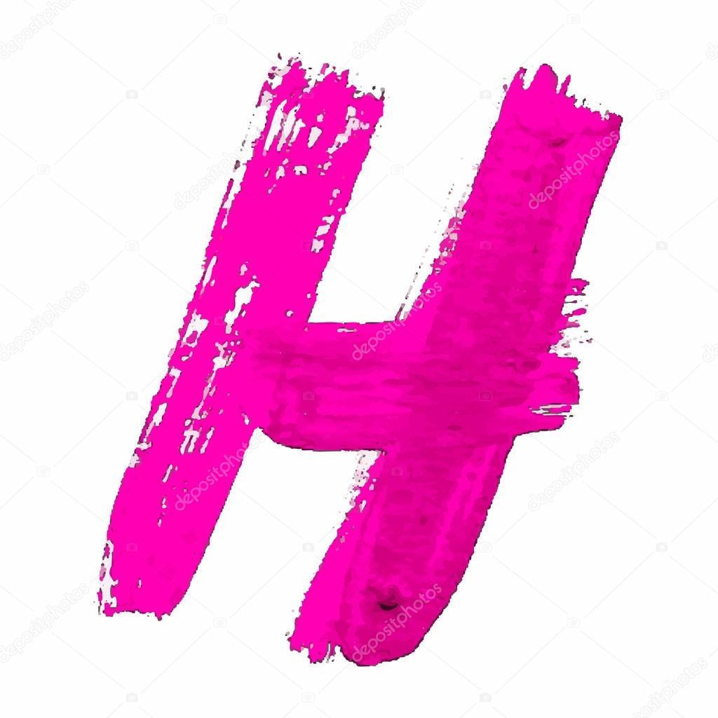 H - Pink handwritten letter