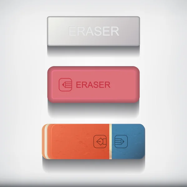Eraser set — Stock Vector