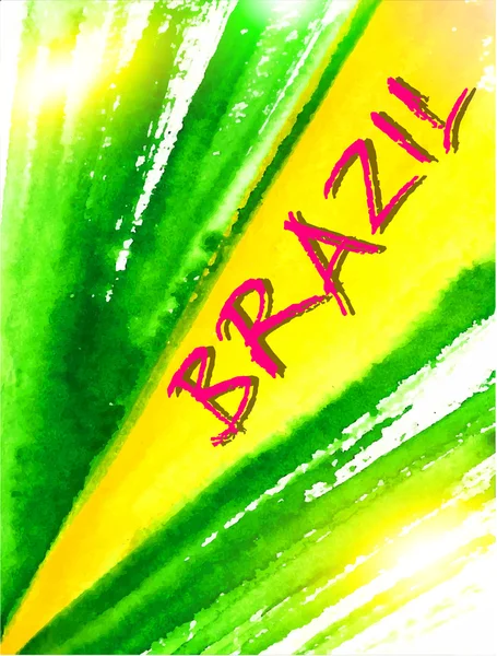 Aquarelle drapeau Brésil — Image vectorielle