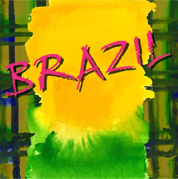 Watercolor Brazil flag — Stock Vector