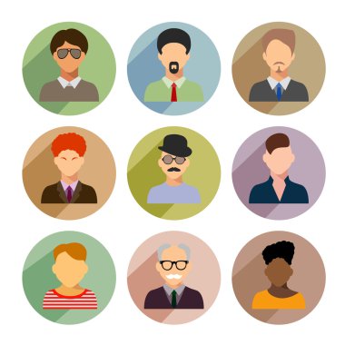 iş adamları düz simgeler kümesi