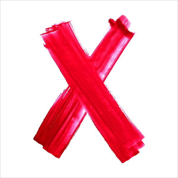 X - Punainen käsin kirjoitettu kirje — vektorikuva