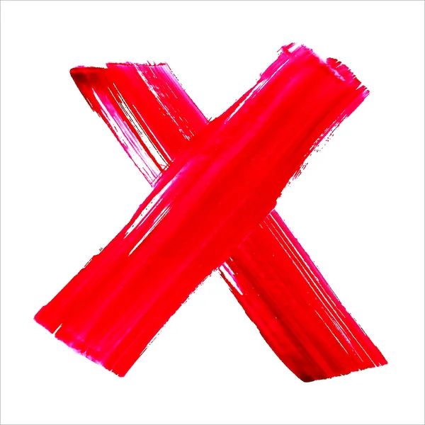 X - Lettre manuscrite rouge — Image vectorielle