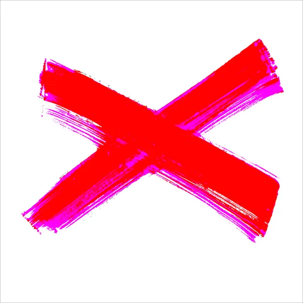 X - Scrisoare de mână roșie — Vector de stoc