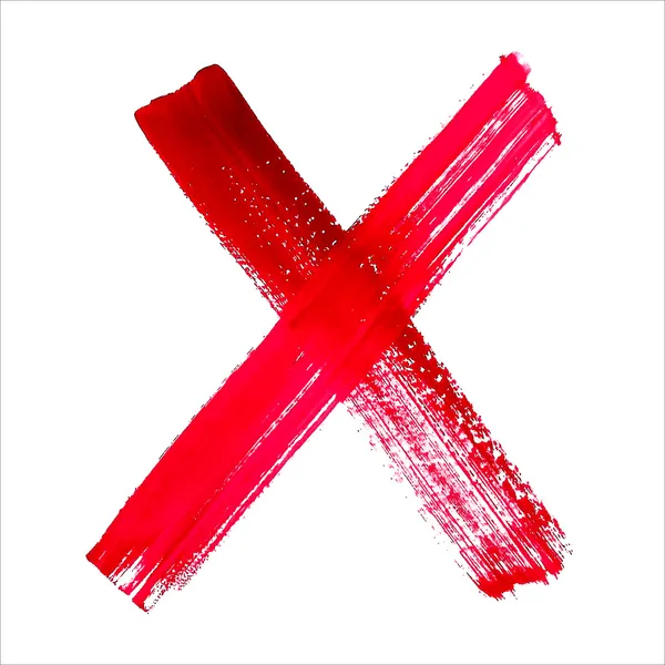 X - czerwony pisma odręcznego — Wektor stockowy