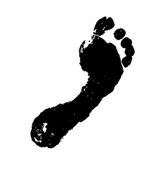Zwarte voet afdrukken — Stockvector