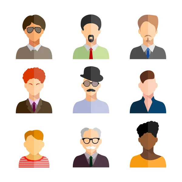 Hommes d'affaires plat icônes ensemble — Image vectorielle