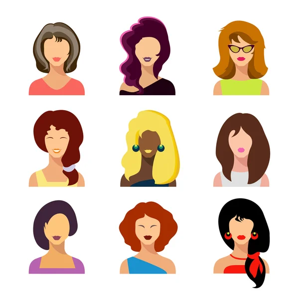 Podnikání žen ploché ikony — Stockový vektor