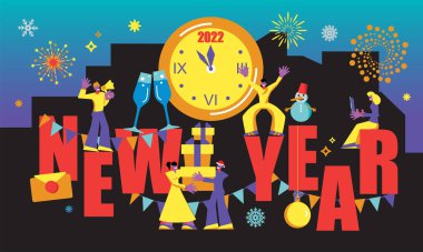 2022 Mutlu Yıllar Moda ve Minimalist Kart veya Özgeçmiş