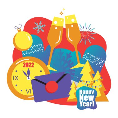 2022 Mutlu Yıllar Moda ve Minimalist Kart veya Özgeçmiş