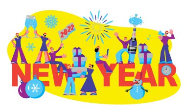 2022 Mutlu Yıllar Moda ve Minimalist Kart veya Özgeçmiş