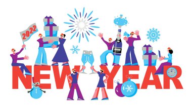 2022 Mutlu Yıllar Moda ve Minimalist Kart veya Özgeçmiş